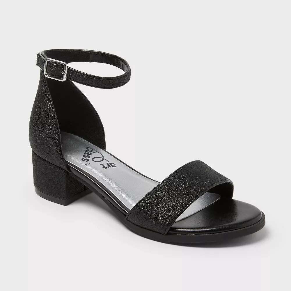 Little Girl Fannie Heeled Sandals by art class Black Size 13 New With Tags